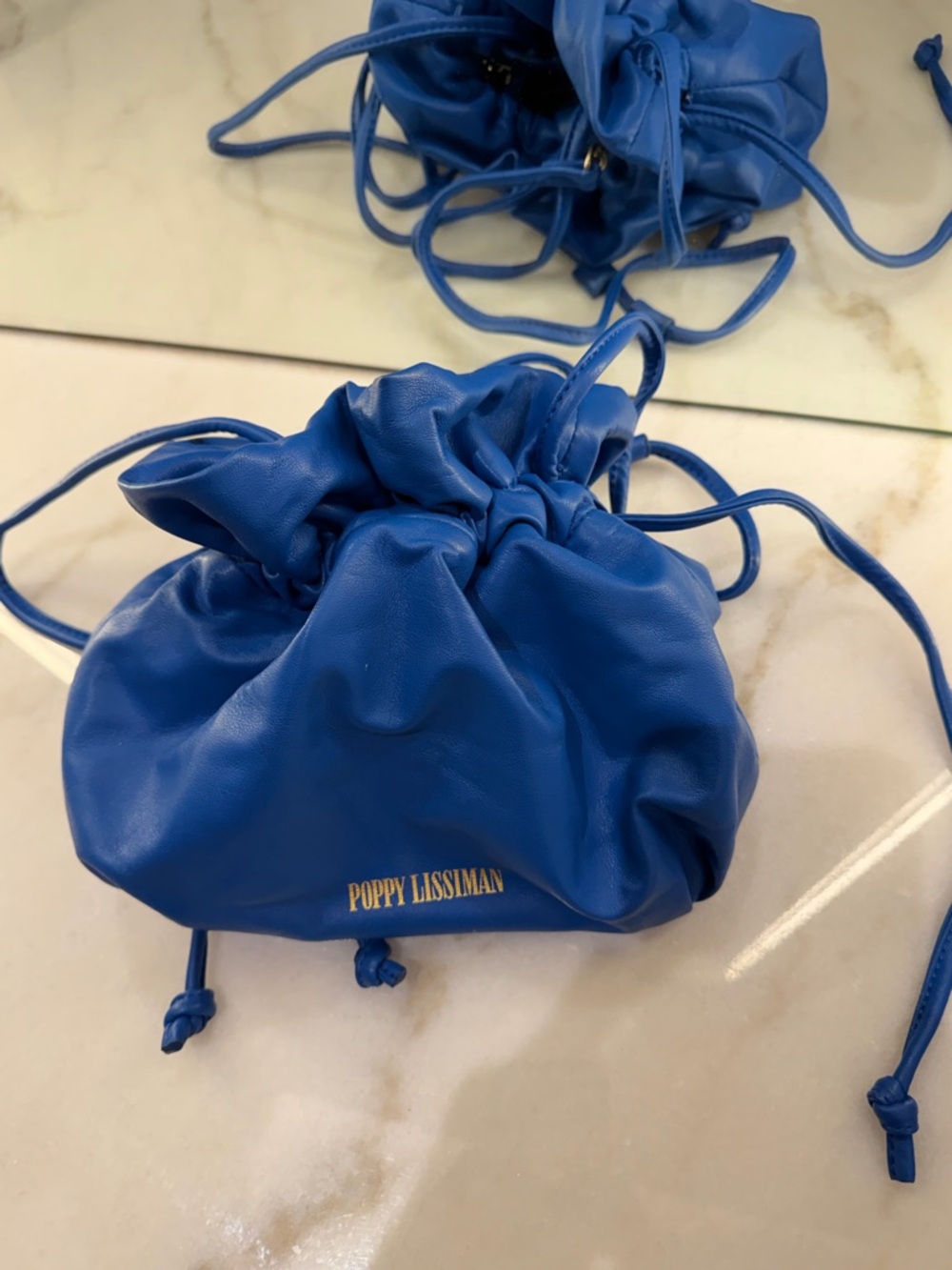 Poppy Lissiman Blue Drawstring Crossbody Bag - Unbranded